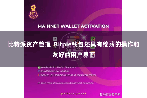 比特派资产管理  Bitpie钱包还具有绵薄的操作和友好的用户界面